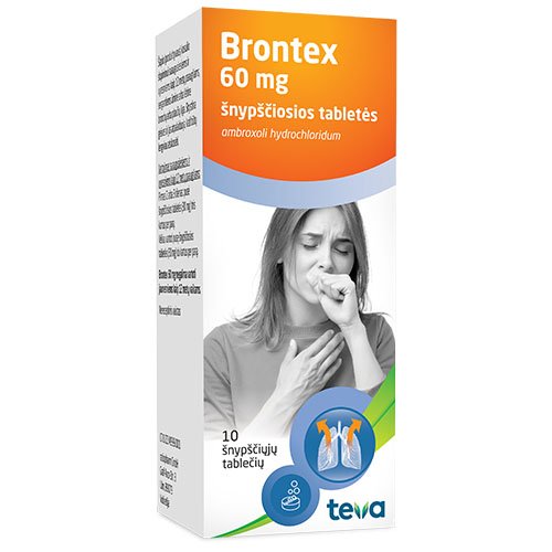 Brontex 60mg šnypščiosios tabletės N10 | Mano Vaistinė
