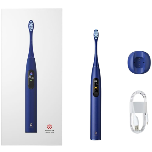 Iki 30 dienų baterijos veikimas Išmanusis elektrinis dantų šepetėlis OCLEAN X PRO (mėlynas) | Mano Vaistinė