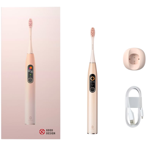 Iki 30 dienų baterijos veikimas Išmanusis elektrinis dantų šepetėlis OCLEAN X PRO (rožinis) | Mano Vaistinė