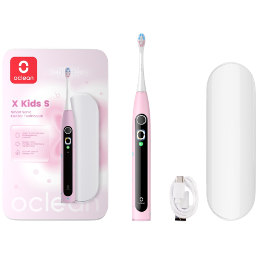 5 valymo režimai pagal poreikius Vaikiškas elektrinis dantų šepetėlio rinkinys OCLEAN X KIDS S (rožinis) | Mano Vaistinė