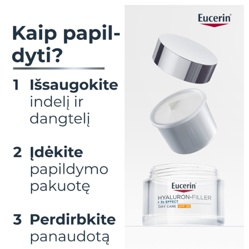 Su hialurono rūgštimi Dieninis veido kremas visų tipų odai EUCERIN HYALURON-FILLER, SPF 30, 50ml (papildymas) | Mano Vaistinė Su hialurono rūgštimi Dieninis veido kremas visų tipų odai EUCERIN HYALURON-FILLER, SPF 30, 50ml (papildymas) | Mano Vaistinė
