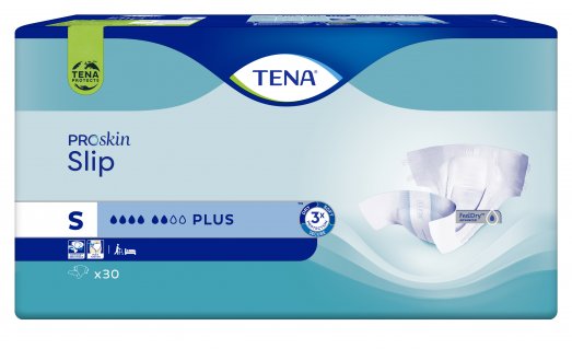 Sauskelnės suaugusiems TENA Slip Plus Anatominės sauskelnės šlapimo nelaikymui, S, 30 vnt. | Mano Vaistinė