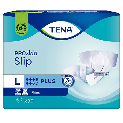 Sauskelnės suaugusiems Tena Slip Plus sauskelnės (L), N30 | Mano Vaistinė