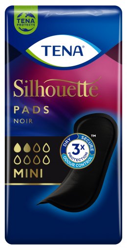 Mini higieniniai įklotai TENA Silhouette Noir Mini paketai, 18 vnt. | Mano Vaistinė
