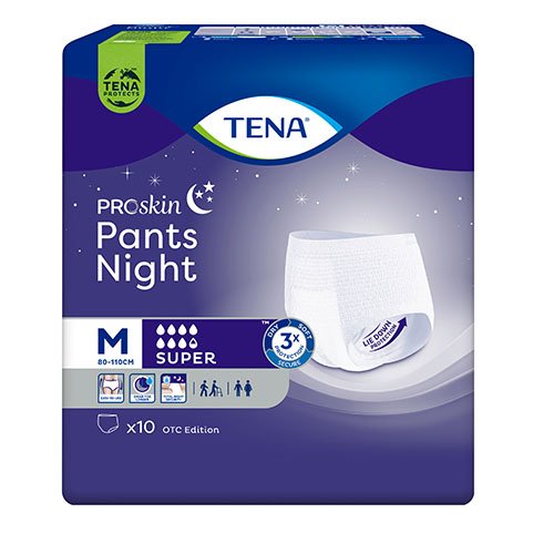 TENA Pants Night Super Sauskelnės-kelnaitės nakčiai, M, 10 vnt. | Mano Vaistinė
