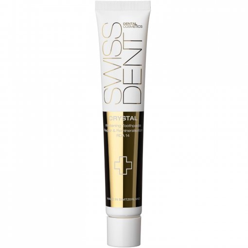 Apsaugo nuo ėduonies, mažina jautrumą Atkuriamoji ir balinanti dantų pasta SWISSDENT CRYSTAL, 50 ml | Mano Vaistinė
