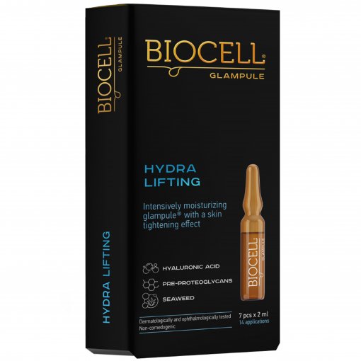 Odos patempimo efektą suteikiančios Drėkinantis serumas BIOCELL GLAMPULE HYDRA LIFTING, 7x2ml | Mano Vaistinė