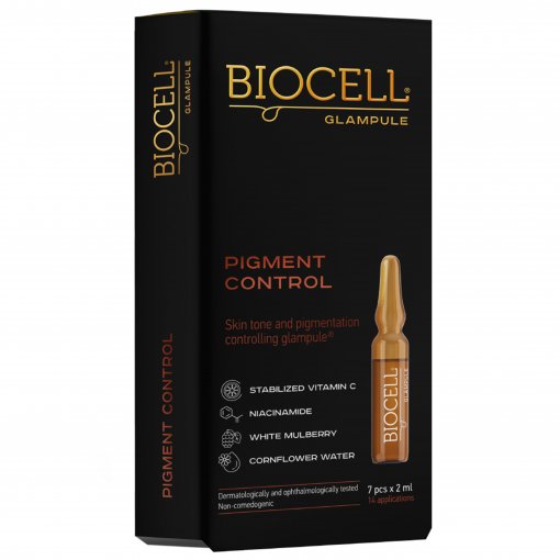 Odos atspalvį suvienodinantis Pigmentaciją kontroliuojantis serumas BIOCELL GLAMPULE PIGMENT CONTROL, 7x2ml | Mano Vaistinė