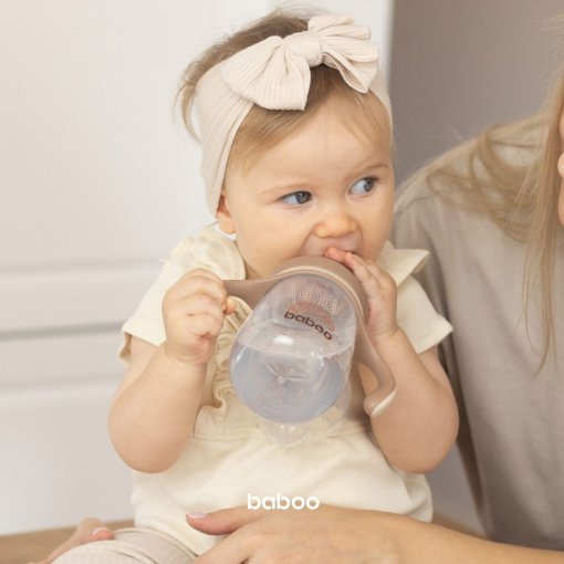 Atspari smūgiams ir kritimams Gertuvė su silikoniniu snapeliu 6+ mėn BABOO, 260 ml | Mano Vaistinė