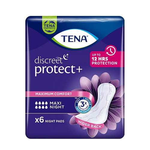 Higieniniai įklotai moterims TENA Discreet Maxi Night paketai, 6 vnt. | Mano Vaistinė