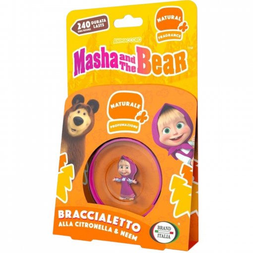 Atspari vandeniui, veikia iki 240 valandų Apsauginė apyrankė nuo uodų BRAND ITALIA MASHA & BEAR | Mano Vaistinė