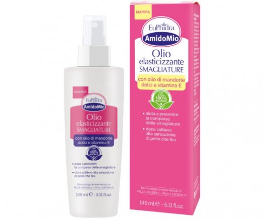 Odos elastingumą skatinantis itin lengvas aliejus Aliejus nuo strijų AMIDOMIO, 145 ml | Mano Vaistinė