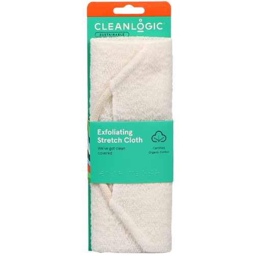 Šluostė-kempinė padeda pašalinti sausą ir pažeistą odą Ištempiama kūno plaušinė CLEANLOGIC SUSTAINABLE EXFOLIATING STRETCH CLOTH   | Mano Vaistinė