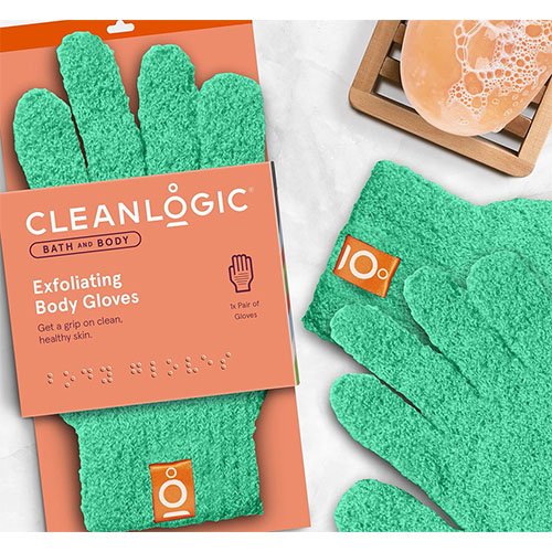 Cleanlogic Exfoliating Gloves pirštinės kūnui | Mano Vaistinė