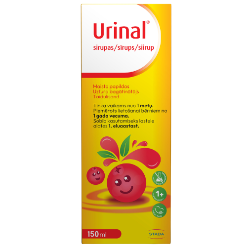 Spanguolių sulčių sirupas. Tinka vaikams nuo 1 metų. Šlapimo sistemai URINAL SIRUPAS, 150ml | Mano Vaistinė Spanguolių sulčių sirupas. Tinka vaikams nuo 1 metų. Šlapimo sistemai URINAL SIRUPAS, 150ml | Mano Vaistinė