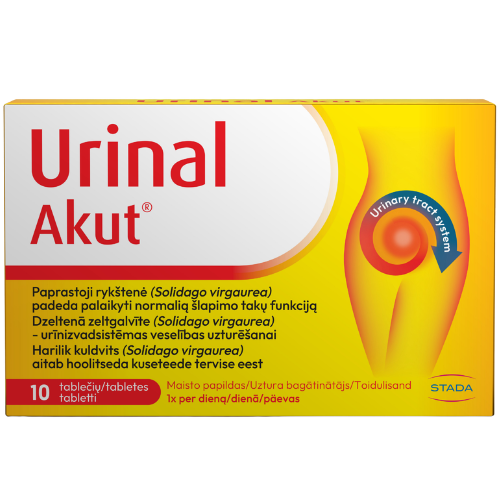Unikalus spanguolių ekstrakto, paprastosios rykštenės ir vitamino D derinys normaliai šlapimo takų funkcijai palaikyti. Sustabdyk tai šią sekundę. Šlapimo sistemai URINAL AKUT, 10 tab. | Mano Vaistinė Unikalus spanguolių ekstrakto, paprastosios rykštenės ir vitamino D derinys normaliai šlapimo takų funkcijai palaikyti. Sustabdyk tai šią sekundę. Šlapimo sistemai URINAL AKUT, 10 tab. | Mano Vaistinė