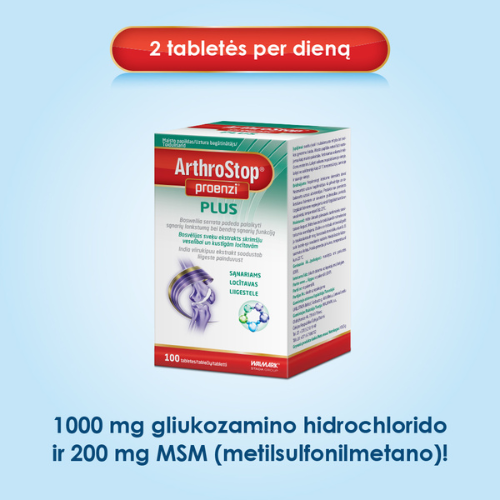 Proenzi sąnariams. Judėk laisvai Sąnariams PROENZI ARTHROSTOP PLUS, 100 tab. | Mano Vaistinė Proenzi sąnariams. Judėk laisvai Sąnariams PROENZI ARTHROSTOP PLUS, 100 tab. | Mano Vaistinė