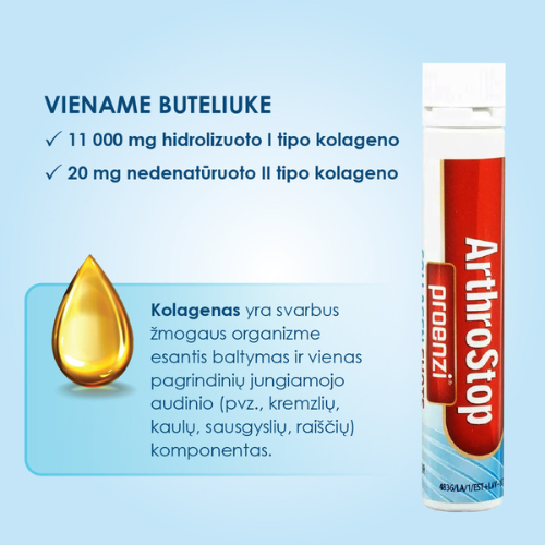 Sąnariams PROENZI ARTHROSTOP COLLAGEN SHOTS, 14 but. | Mano Vaistinė Sąnariams PROENZI ARTHROSTOP COLLAGEN SHOTS, 14 but. | Mano Vaistinė