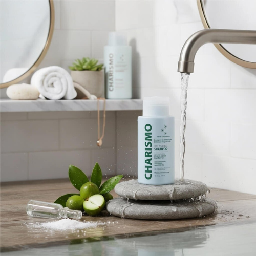 Skirtas riebioms šaknims, kasdieniam stresui ar sporto dienoms Šampūnas riebiai galvos odai CHARISMO BALANCING, 300 ml | Mano Vaistinė