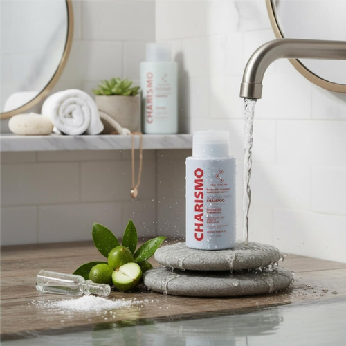 Sukurtas padėti suvaldyti pūtimąsi, suteikia plaukams paklusnumo ir akivaizdaus spindesio Glotninantis šampūnas CHARISMO MOISTURE-REPAIR, 300 ml | Mano Vaistinė