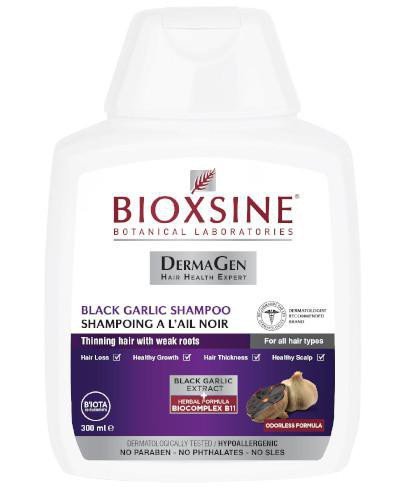 Šampūnas nuo plaukų slinkimo su juoduoju česnaku BIOXSINE, 300 ml | Mano Vaistinė
