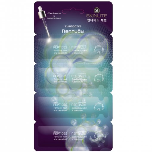Giliai įsiskverbia į epidermį ir išlaiko drėgmę visą dieną Serumas SKINLITE PEPTIDAI, 4 x 2 g | Mano Vaistinė