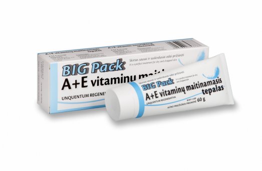 Preparatas odos priežiūrai ir regeneracijai Big Pack A + E vitaminų maitinamasis tepalas, 60 g | Mano Vaistinė