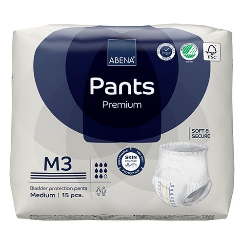 ABENA Pants M3 Premium sauskelnės-kelnaitės, 15 vnt. | Mano Vaistinė