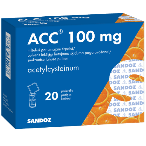 Vaistas nuo kosulio Kosuliui ACC 100 mg, 20 pak. | Mano Vaistinė Vaistas nuo kosulio Kosuliui ACC 100 mg, 20 pak. | Mano Vaistinė