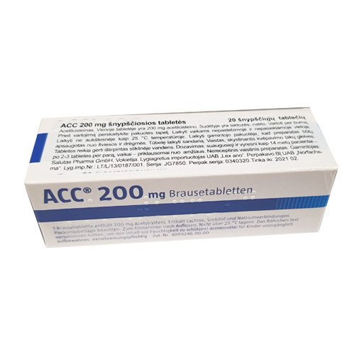 ACC 200mg šnypščiosios tabletės N20 LI | Mano Vaistinė