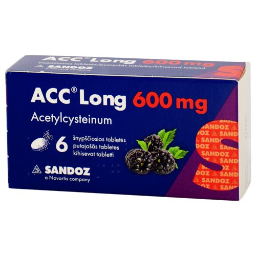 Vaistas nuo kosulio ACC Long 600 mg šnypščiosios tabletės, N6 | Mano Vaistinė