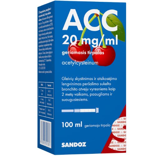 Sirupas kosuliui ACC 20 mg / ml, 100 ml | Mano Vaistinė Sirupas kosuliui ACC 20 mg / ml, 100 ml | Mano Vaistinė