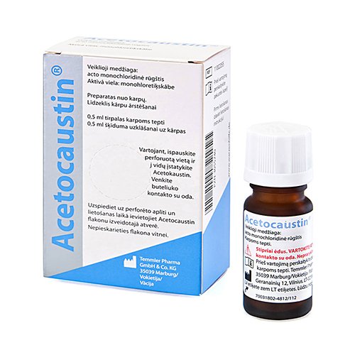 Preparatas nuo karpų Acetocaustin skystis karpų gydymui, 0.5 ml | Mano Vaistinė