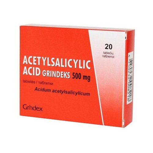 Acetylsalicylic acid Grindeks 500mg N20 | Mano Vaistinė