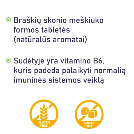 Pieno rūgšties bakterijų preparatas ACIDOLAN JUNIOR (braškių skonio), 20 meškiuko formos tablečių | Mano Vaistinė