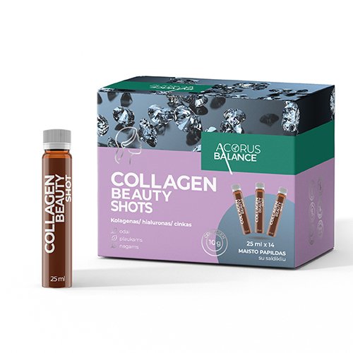 Maisto papildas odai, plaukams ir nagams ACORUS BALANCE COLLAGEN BEAUTY SHOTS 25 ML X 14 | Mano Vaistinė