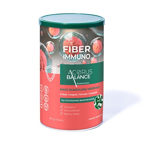 Maisto papildas imuninei sistemai ACORUS BALANCE IMMUNO FIBER milteliai 180g | Mano Vaistinė