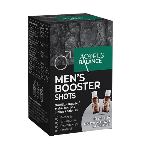 Potencijai, vaisingumui, reprodukcijai, prostatai Papildai vyrams ACORUS BALANCE MEN'S BOOSTER SHOOTS 10 ml, 14 vnt. | Mano Vaistinė