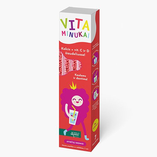 Acorus Balance VITAMINUKAI Kalcis + vitaminas D, aviečių skonio 5,2g N7 | Mano Vaistinė