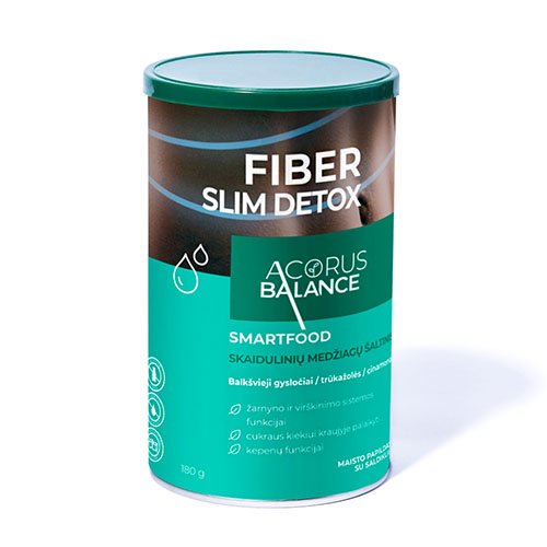 Maisto papildai svorio kontrolei ACORUS SMART BALANCE Fiber Slim Detox milteliai 180 g | Mano Vaistinė