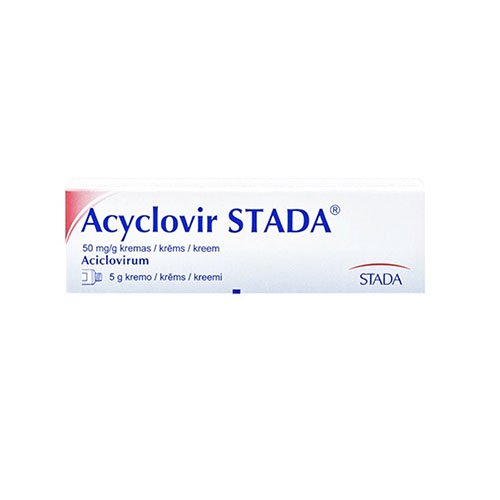 Antibiotikai odai, kremas pūslelinei Acyclovir STADA 50 mg/g kremas odos ir lūpų pūslelinei, 5 g | Mano Vaistinė