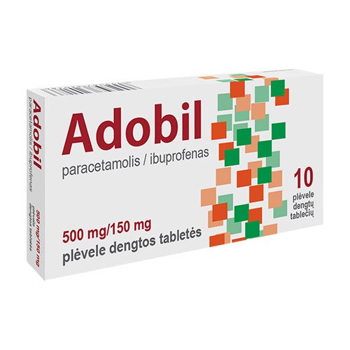 Adobil 500mg/150mg plėvele dengtos tabletės N10 | Mano Vaistinė