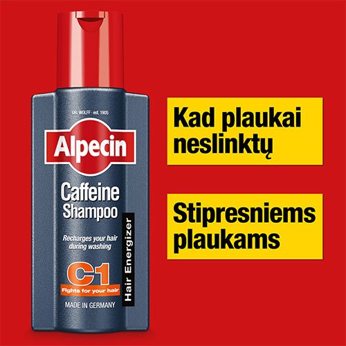 ALPECIN šampūnas su kofeinu nuo plaukų slinkimo C1, 375ml | Mano Vaistinė