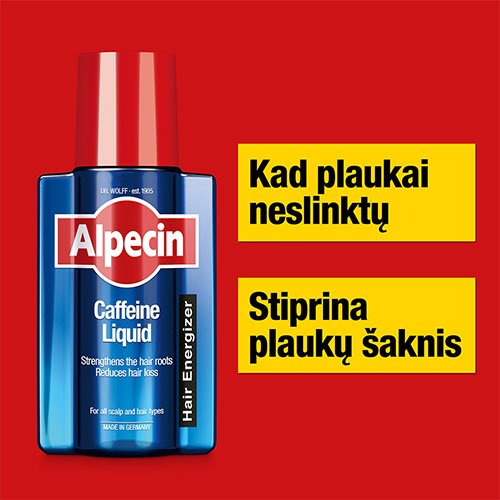 Plaukų priežiūros priemonė ALPECIN, losjonas su kofeinu nuo plaukų slinkimo, 200ml | Mano Vaistinė