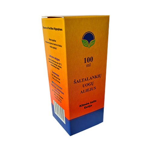 Šaltalankių uogų aliejus (180mg/% karotinoidų), 100 ml | Mano Vaistinė