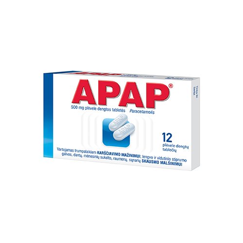 apap 500 mg tabletes n12