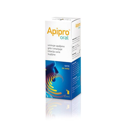 Purškalas gerklei Apipro oral purškalas gerklei, 20ml | Mano Vaistinė