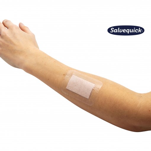Itin ploni, atsparūs vandeniui Greito naudojimo tvarsčiai AQUA COVER SALVEQUICK XXL, 5 vnt. | Mano Vaistinė