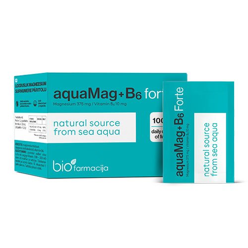 AquaMag+B6 Forte milteliai pakeliuose po 1,2g N28