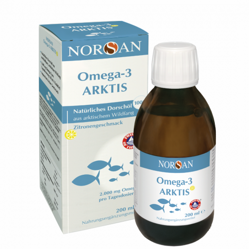 Citrinų skonio aliejus su vitaminu D NORSAN OMEGA-3 ARKTIS, 200 ml  | Mano Vaistinė